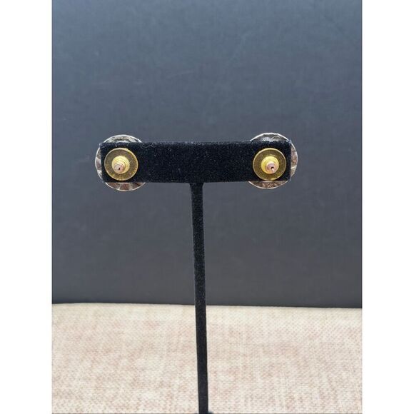 Large Crystal Statement Stud Earrings Round Rhinestone Posts - Picture 2 of 7